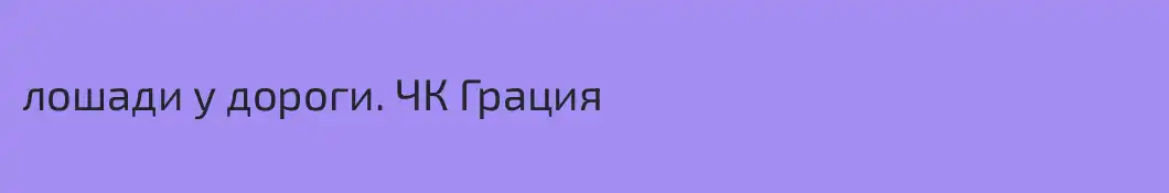 лошади у дороги. ЧК Грация